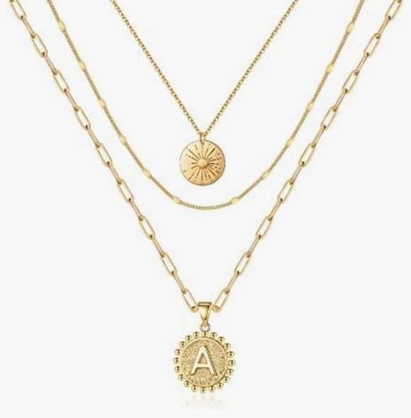 Yesteel Gold Layered M Initial Necklaces 3PCS - Picture 6 of 10